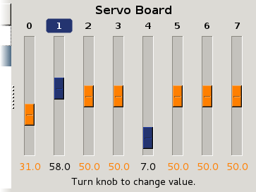 Screenshot of the servo control panel